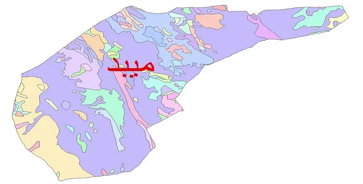 نقشه شیپ فایل (GIS) زمین‌ شناسی شهرستان میبد