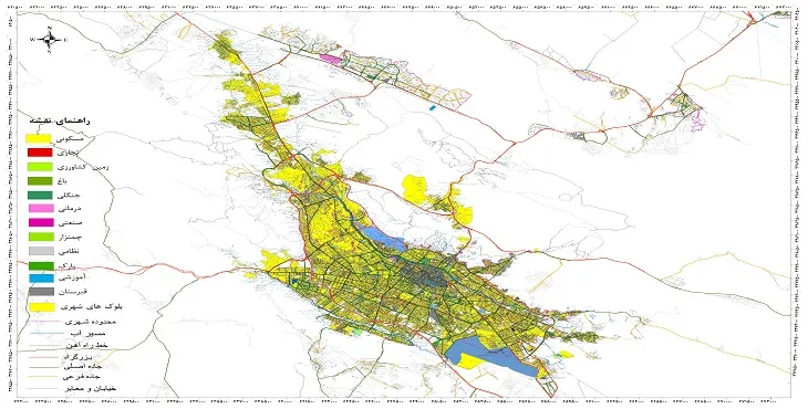 نقشه شیپ فایل (GIS) شهر شیراز 1404 + عکس با کیفیت