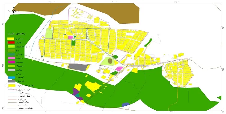 نقشه شیپ فایل (GIS) شهر قیر 1404 + عکس با کیفیت