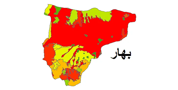 بروزترین نقشه شیپ فایل کاربری اراضی شهرستان بهار + PDF