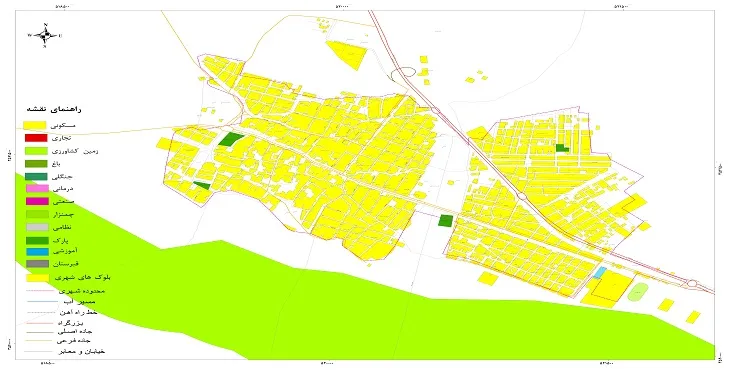 نقشه شیپ فایل (GIS) شهر فرادنبه 1404 + عکس با کیفیت