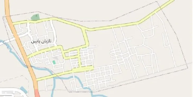 دانلود نقشه شهر تازیان پائین + pdf با کیفیت بالا