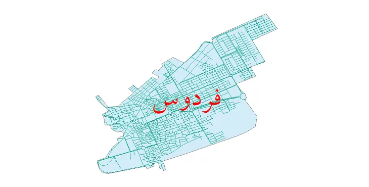 دانلود نقشه شیپ فایل شبکه معابر شهر فردوس