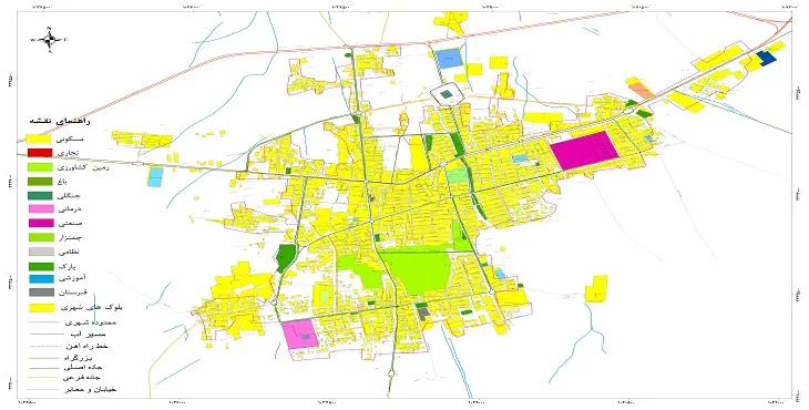 نقشه شیپ فایل (GIS) شهر بردسیر 1404 + عکس با کیفیت