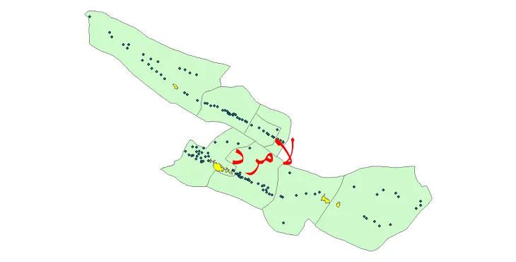 دانلود نقشه شیپ فایل (GIS) تقسیمات سیاسی شهرستان لامرد سال 1400