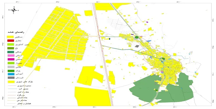 نقشه شیپ فایل (GIS) شهر ممقان 1404 + عکس با کیفیت