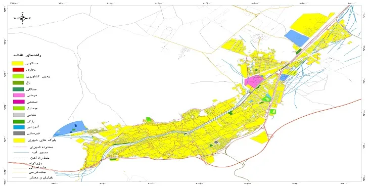 نقشه شیپ فایل (GIS) شهر تفت 1405 + عکس با کیفیت