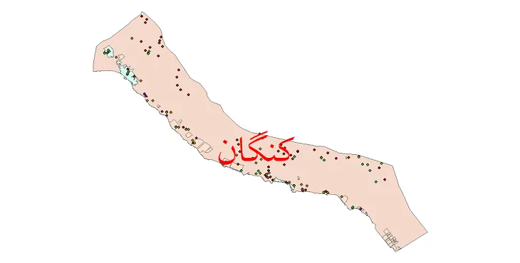 دانلود نقشه جمعیت نقاط شهری و روستایی شهرستان کنگان از سال 1335 تا 1395