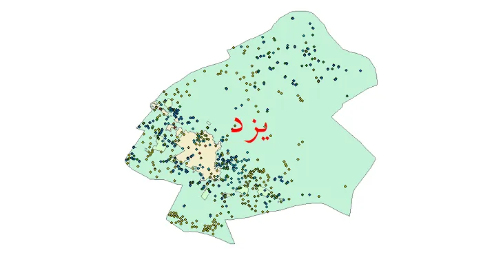 شیپ فایل جمعیت نقاط شهری و روستایی شهرستان یزد از سال 35 تا 95