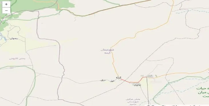 دانلود نقشه شهرستان گرمه + pdf با کیفیت بالا