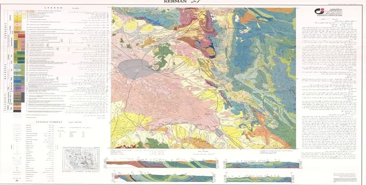 نقشه زمین‌ شناسی محدوده شهری کرمان + تصویر با کیفیت بالا