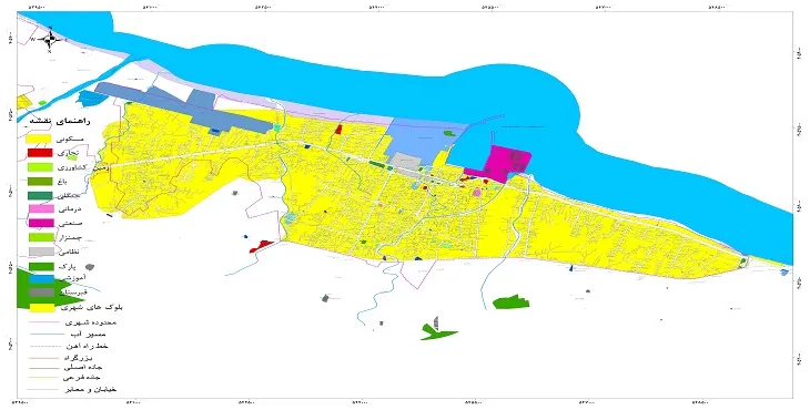 نقشه شیپ فایل (GIS) شهر نوشهر 1405 + عکس با کیفیت