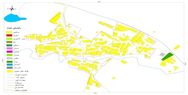 نقشه شیپ فایل (GIS) شهر سراب باغ 1404 + عکس با کیفیت