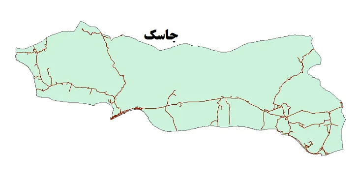 جدیدترین نقشه شیپ فایل راه های شهرستان جاسک + PDF