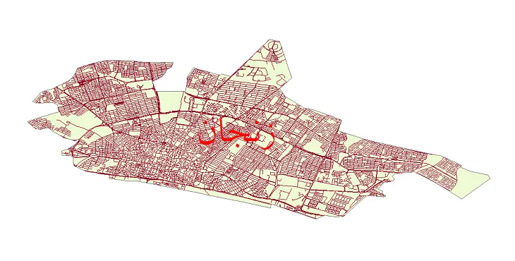 دانلود نقشه شیپ فایل شبکه معابر شهر زنجان