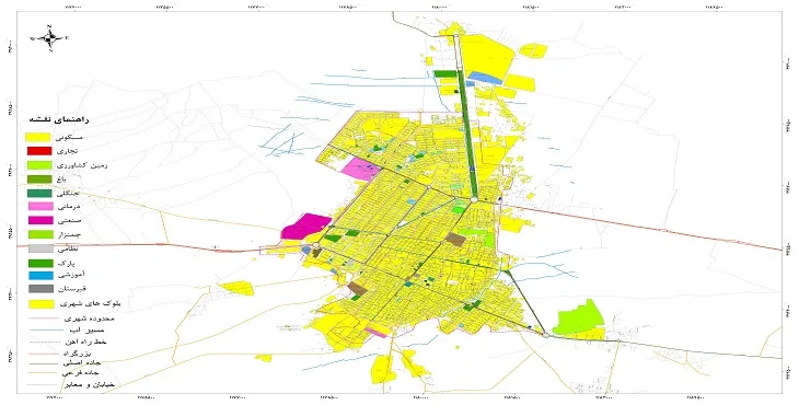 نقشه شیپ فایل (GIS) شهر کاشمر 1404 + عکس با کیفیت
