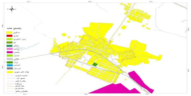 نقشه شیپ فایل (GIS) شهر رضوانشهر اصفهان سال 1404 + عکس با کیفیت