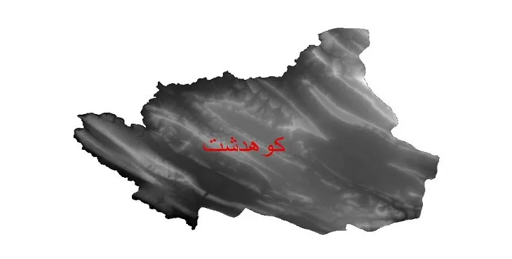 دانلود نقشه دم (DEM) شهرستان کوهدشت | دقت 30 متر