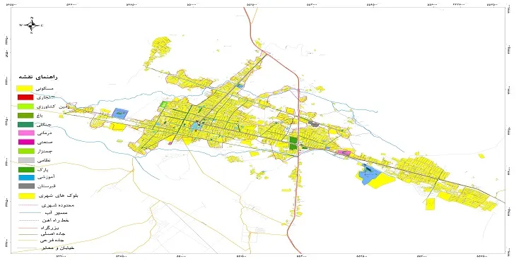 نقشه شیپ فایل (GIS) شهر نورآباد ممسنی 1404 + عکس با کیفیت
