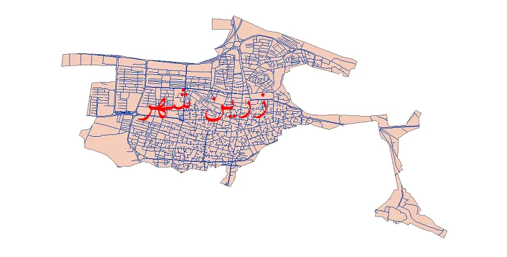 دانلود نقشه شیپ فایل شبکه معابر شهر زرین شهر
