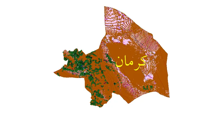 دانلود نقشه های شیپ فایل شهرستان کرمان + کاملترین لایه GIS