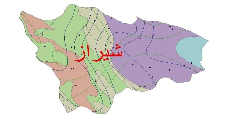 نقشه شیپ‌ فایل اقلیم‌شناسی شهرستان شیراز + 7 لایه اقلیمی