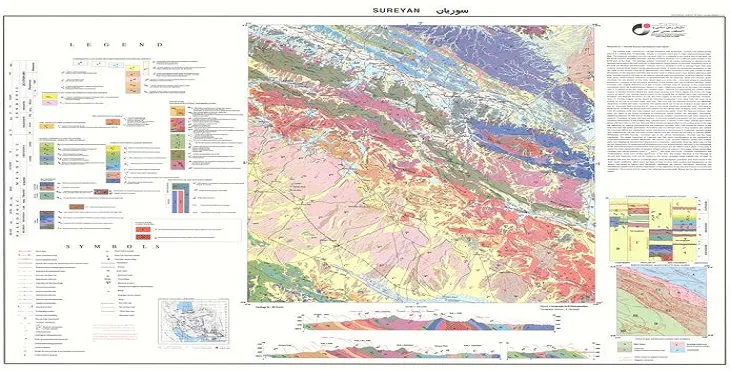 نقشه زمین‌ شناسی محدوده شهری سوریان + تصویر با کیفیت بالا