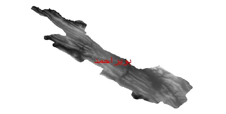 دانلود نقشه دم (DEM) شهرستان بویراحمد | دقت 30 متر