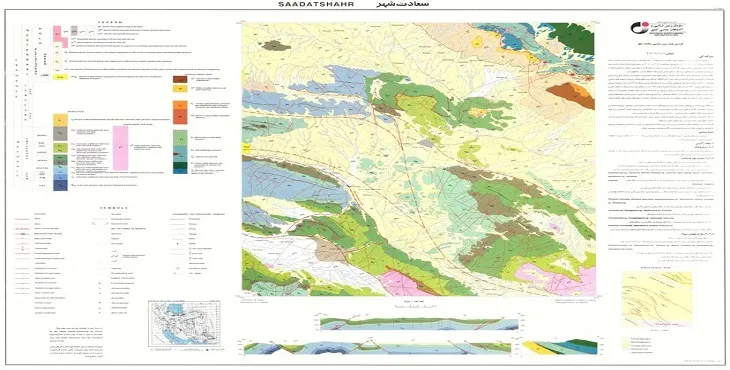 نقشه زمین‌ شناسی محدوده شهری سعادت شهر + تصویر با کیفیت بالا