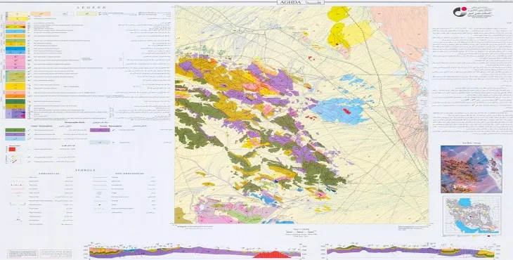 نقشه زمین‌ شناسی محدوده شهری عقدا + تصویر با کیفیت بالا
