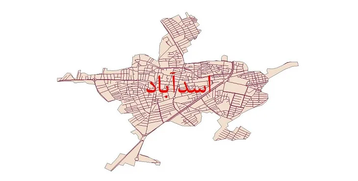 دانلود نقشه شیپ فایل شبکه معابر شهر اسدآباد
