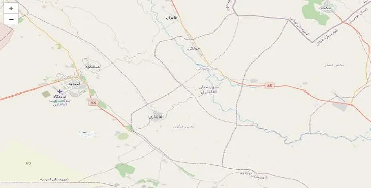 دانلود نقشه شهرستان آغاجاری + pdf با کیفیت بالا