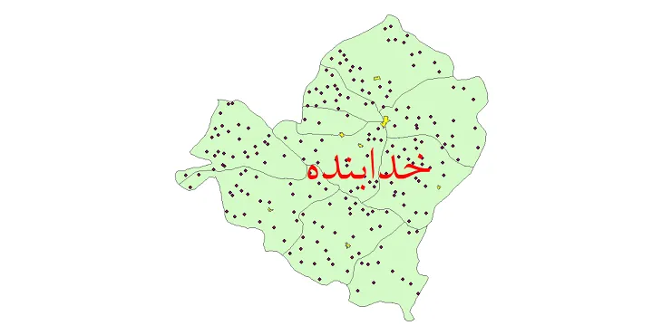 دانلود نقشه شیپ فایل (GIS) تقسیمات سیاسی شهرستان خدابنده سال 1400