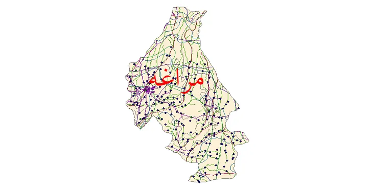 دانلود نقشه های شیپ فایل شهرستان مراغه + کاملترین لایه GIS