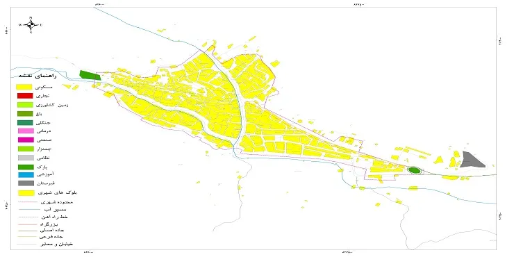 نقشه شیپ فایل (GIS) شهر مجن 1404 + عکس با کیفیت