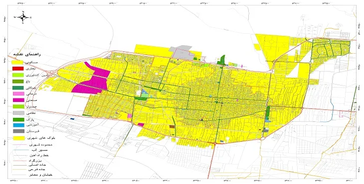 نقشه شیپ فایل (GIS) شهر نجف آباد 1404 + عکس با کیفیت