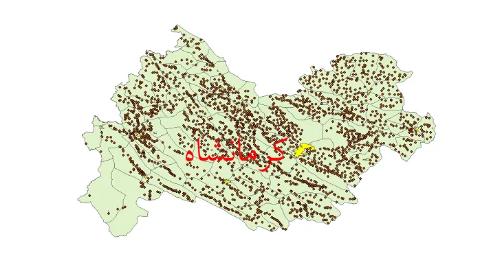 دانلود نقشه شیپ فایل (GIS) تقسیمات سیاسی استان کرمانشاه سال 1400