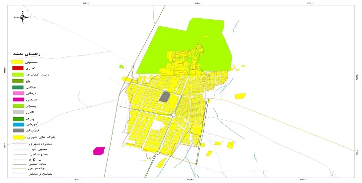 نقشه شیپ فایل (GIS) شهر جندق سال 1404 + عکس با کیفیت