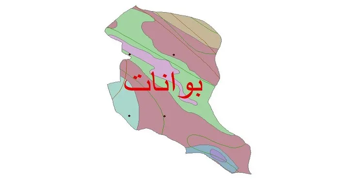 نقشه شیپ‌ فایل اقلیم‌شناسی شهرستان بوانات + 7 لایه اقلیمی