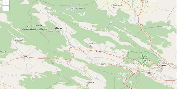 دانلود نقشه شهرستان چگنی + pdf با کیفیت بالا