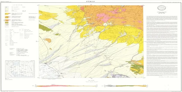 نقشه زمین‌ شناسی محدوده شهری پاریز + تصویر با کیفیت بالا