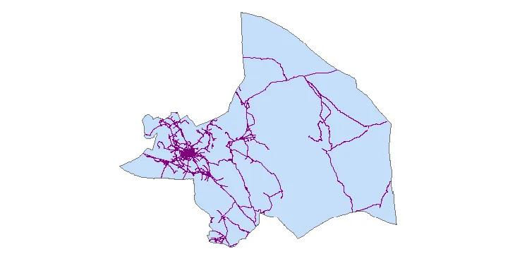 جدیدترین نقشه شیپ فایل راه های شهرستان کرمان + PDF