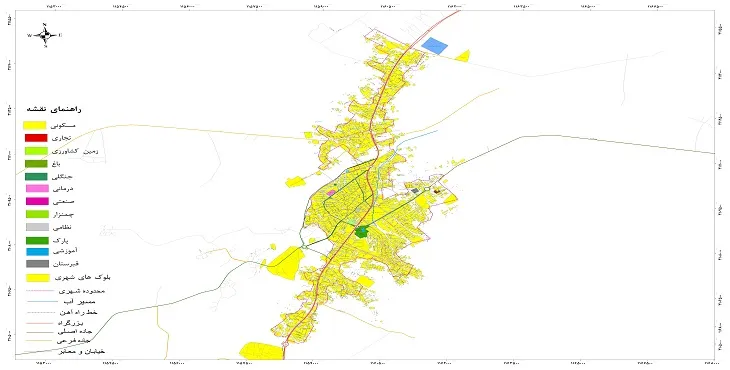 نقشه شیپ فایل (GIS) شهر کهنوج 1404 + عکس با کیفیت