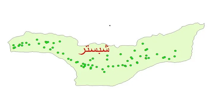 دانلود نقشه شیپ فایل کیفیت آب چاه های شهرستان شبستر