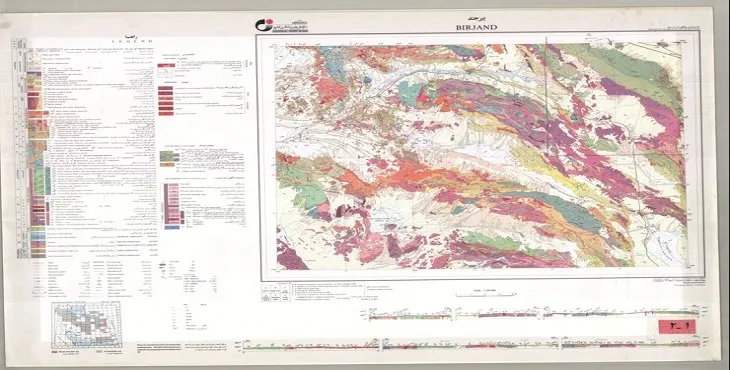 نقشه زمین‌ شناسی محدوده شهری بیرجند + تصویر با کیفیت بالا