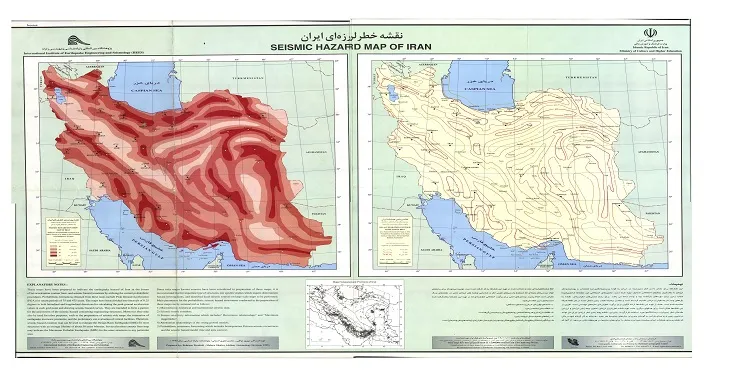 نقشه خطر لرزه ای ایران + با کیفیت