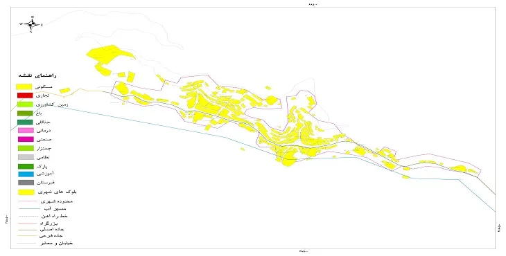 جدیدترین نقشه شهر باینگان | قابل چاپ + کیفیت بالا