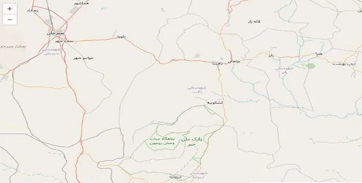 دانلود نقشه شهرستان بافت + pdf با کیفیت بالا