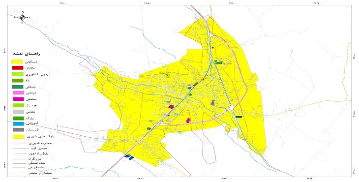 نقشه شیپ فایل (GIS) شهر خمام 1405 + عکس با کیفیت