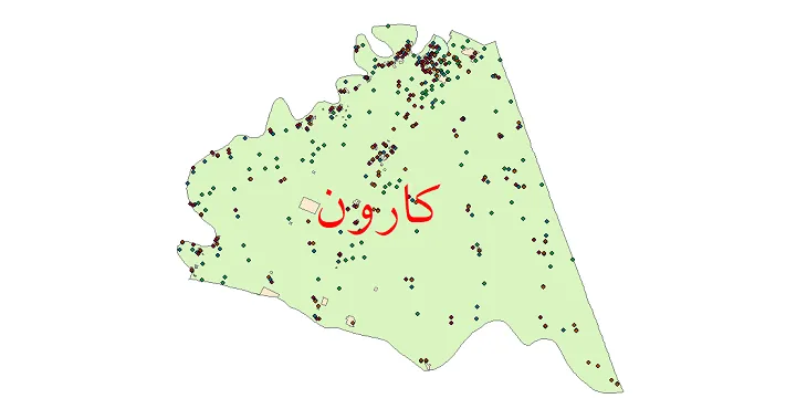 دانلود نقشه شیپ فایل جمعیت نقاط شهری و روستایی شهرستان کارون از سال 1335 تا 1395